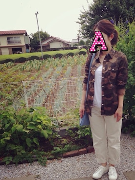 「NOMBRE IMPAIR（ノンブルアンペール）のアイテム（トートバッグ）」を使った、moccoaさん（レディース・156cm）の夏コーディネート