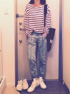 「NIKE（ナイキ）のNIKE/ナイキ グランドテラス 654495（スニーカー）」を使った、てて☺︎さん（レディース・155cm）の冬コーディネート