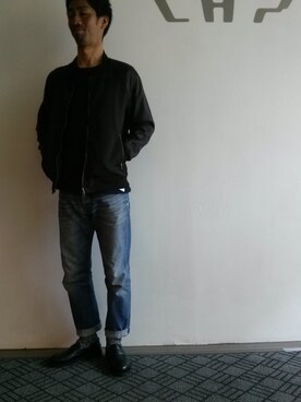 「L.H.P（エルエイチピー）のアイテム（スタジャン）」を使った、LHP池袋スタッフ４さん（メンズ・172cm）の春コーディネート