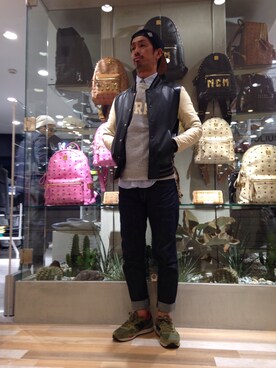 「L.H.P（エルエイチピー）のアイテム（スタジャン）」を使った、LHP池袋スタッフ４さん（メンズ・170cm）の秋コーディネート