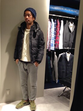 「L.H.P（エルエイチピー）のアイテム（ニットキャップ/ビーニー）」を使った、LHP池袋スタッフ４さん（メンズ・170cm）の冬コーディネート