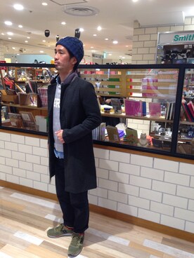 「L.H.P（エルエイチピー）のアイテム（ニットキャップ/ビーニー）」を使った、LHP池袋スタッフ４さん（メンズ・170cm）の冬コーディネート