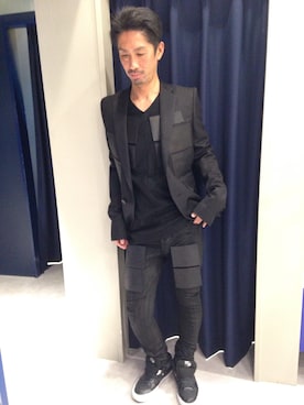 「L.H.P（エルエイチピー）のアイテム（テーラードジャケット）」を使った、LHP池袋スタッフ４さん（メンズ・170cm）の冬コーディネート