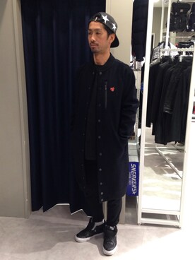 「DANKE SCHON（ダンケシェーン）のアイテム（キャップ）」を使った、LHP池袋スタッフ４さん（メンズ・170cm）の冬コーディネート