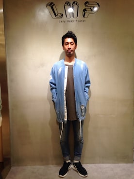 「L.H.P（エルエイチピー）のアイテム（スニーカー）」を使った、LHP池袋スタッフ４さん（メンズ・170cm）の春コーディネート