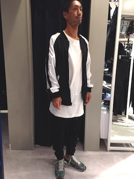 「WHITELAND（ホワイトランド）のアイテム（ミリタリージャケット）」を使った、LHP池袋スタッフ４さん（メンズ・170cm）の夏コーディネート