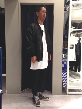 「WHITELAND（ホワイトランド）のアイテム（ミリタリージャケット）」を使った、LHP池袋スタッフ４さん（メンズ・170cm）の秋コーディネート