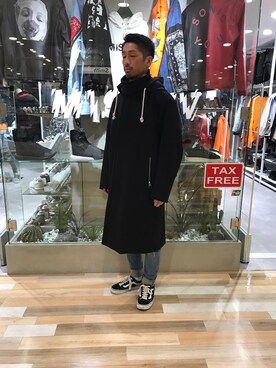 「L.H.P（エルエイチピー）のアイテム（ステンカラーコート）」を使った、LHP池袋スタッフ４さん（メンズ・170cm）の秋コーディネート