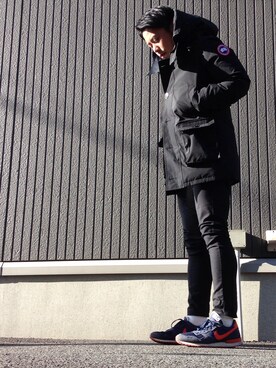 「ソックス」｜「アイテム（ダウンジャケット/コート）」を使った、ShiNichiさん（メンズ・173cm）の冬コーディネート