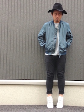 「EDIFICE（エディフィス）のアイテム（ミリタリージャケット）」を使った、ShiNichiさん（メンズ・173cm）の秋コーディネート