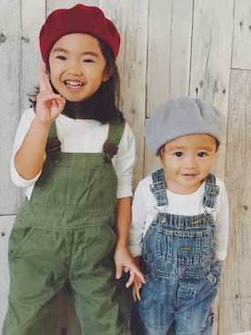 「Polo Ralph Lauren」｜「アイテム（オールインワン・サロペット）」を使った、yusyu☺︎︎✩︎さん（キッズ・90cm）の秋コーディネート