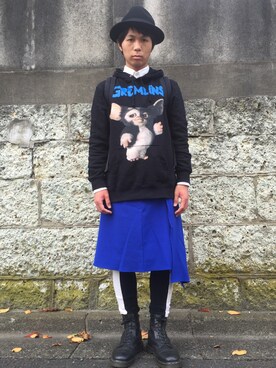 パーカーを使った 中折れハット の人気ファッションコーディネート 髪型 2ブロック Wear