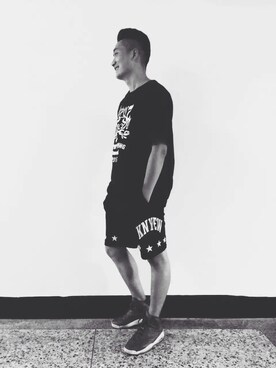 「me（ミイ）のアイテム」を使った、杨昆sさん（メンズ・175cm）の夏コーディネート