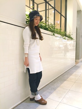 「アイテム（タンクトップ、グレー系）」を使った、kiji*さん（レディース・162cm）の春コーディネート