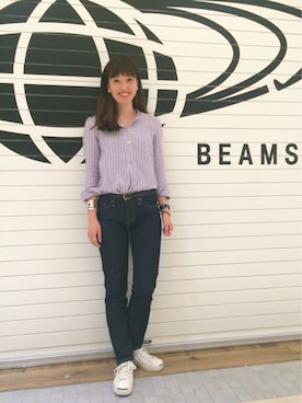 「A.P.C.（アーペーセー）のアイテム（トップス）」を使った、kiji*さん（レディース・162cm）の夏コーディネート