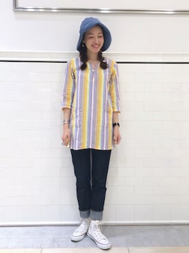 「FWK by engineered garments（エフダブリューケイバイエンジニアドガーメンツ）のアイテム」を使った、kiji*さん（レディース・162cm）の夏コーディネート