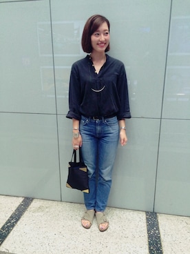 「ボーイフレンドデニム」｜kiji*さん（レディース・162cm）の秋コーディネート