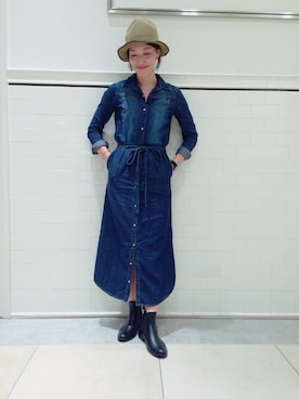 「アイテム（レインシューズ）」を使った、kiji*さん（レディース・162cm）の秋コーディネート