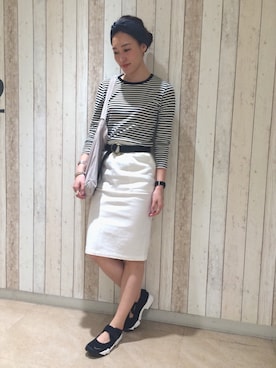 「BEAMS LIGHTS Women's（ビームスライツ ウィメンズ）のBEAMS LIGHTS×CHANTECLAIR / 天竺ロングスリーブ Tシャツ（Tシャツ/カットソー）」を使った、kiji*さん（レディース・162cm）の春コーディネート