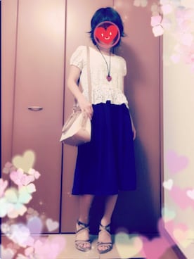 「STRAWBERRY-FIELDS（ストロベリーフィールズ）のアイテム（Tシャツ/カットソー）」を使った、サラさん（レディース・154cm）の夏コーディネート