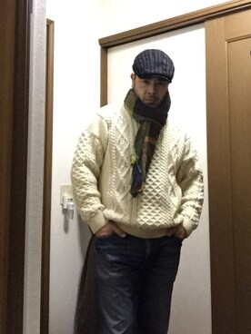 「COACH」｜「アイテム（ハンチング/ベレー帽）」を使った、johnさん（メンズ・175cm）の冬コーディネート