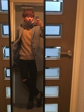 「Buffalo Bobs（バッファローボブズ）のアイテム（ドレスシューズ）」を使った、Hodakさん（メンズ・173cm）の冬コーディネート
