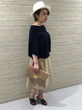 「Noble（ノーブル）の【SENSI STUDIO】 クラシックパナマ◆（ハット）」を使った、asamiさん（レディース・152cm）の春コーディネート