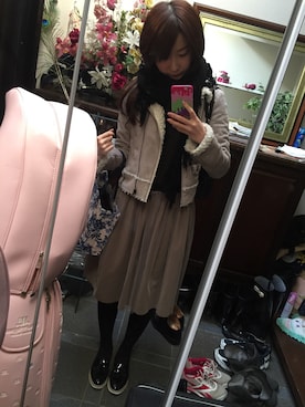「MISCH MASCH（ミッシュマッシュ）のアイテム（ブルゾン）」を使った、ちゃまさん（レディース・157cm）の秋コーディネート
