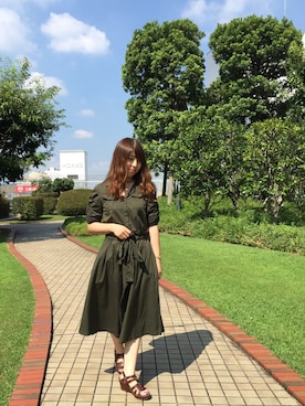 「アースカラー」｜「アイテム（ワンピース/ドレス）」を使った、koizumiさん（レディース・156cm）の夏コーディネート