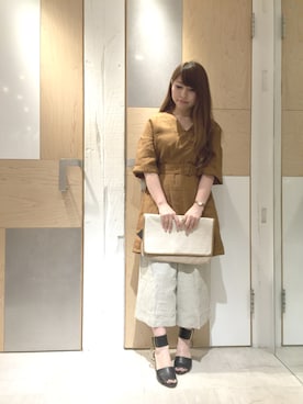 「アースカラー」｜「アイテム（ワンピース/ドレス）」を使った、koizumiさん（レディース・156cm）の夏コーディネート