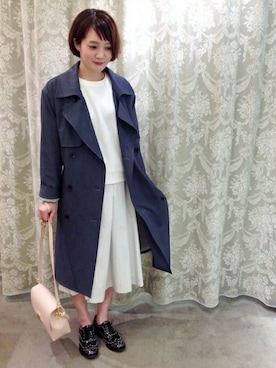 「SHIPS for women」｜「アイテム（トレンチコート）」を使った、田中さん（レディース・155cm）の冬コーディネート