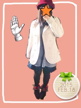 「春コート」｜さもさん（レディース・161cm）の冬コーディネート