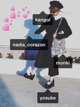 「MONKI（モンキ）のアイテム（トートバッグ）」を使った、るみさん（レディース・164cm）の秋コーディネート