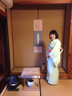 「アイテム（浴衣、グリーン系）」を使った、ラン☆さん（レディース・150cm）の夏コーディネート