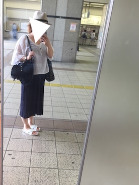 「BORNY（ボルニー）のアイテム（トップス）」を使った、なつみんさん（レディース・149cm）の夏コーディネート
