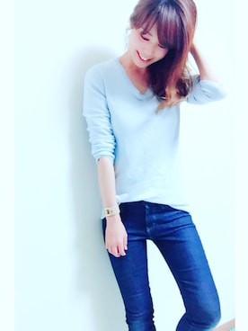 「ハグマグ」｜「アイテム（アクセサリー）」を使った、小倉裕子さん（レディース・168cm）の春コーディネート