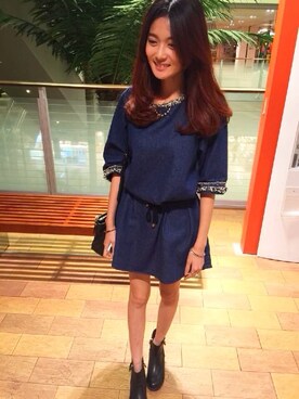 「skirt」｜「アイテム（ワンピース）」を使った、林君さん（レディース・162cm）の秋コーディネート