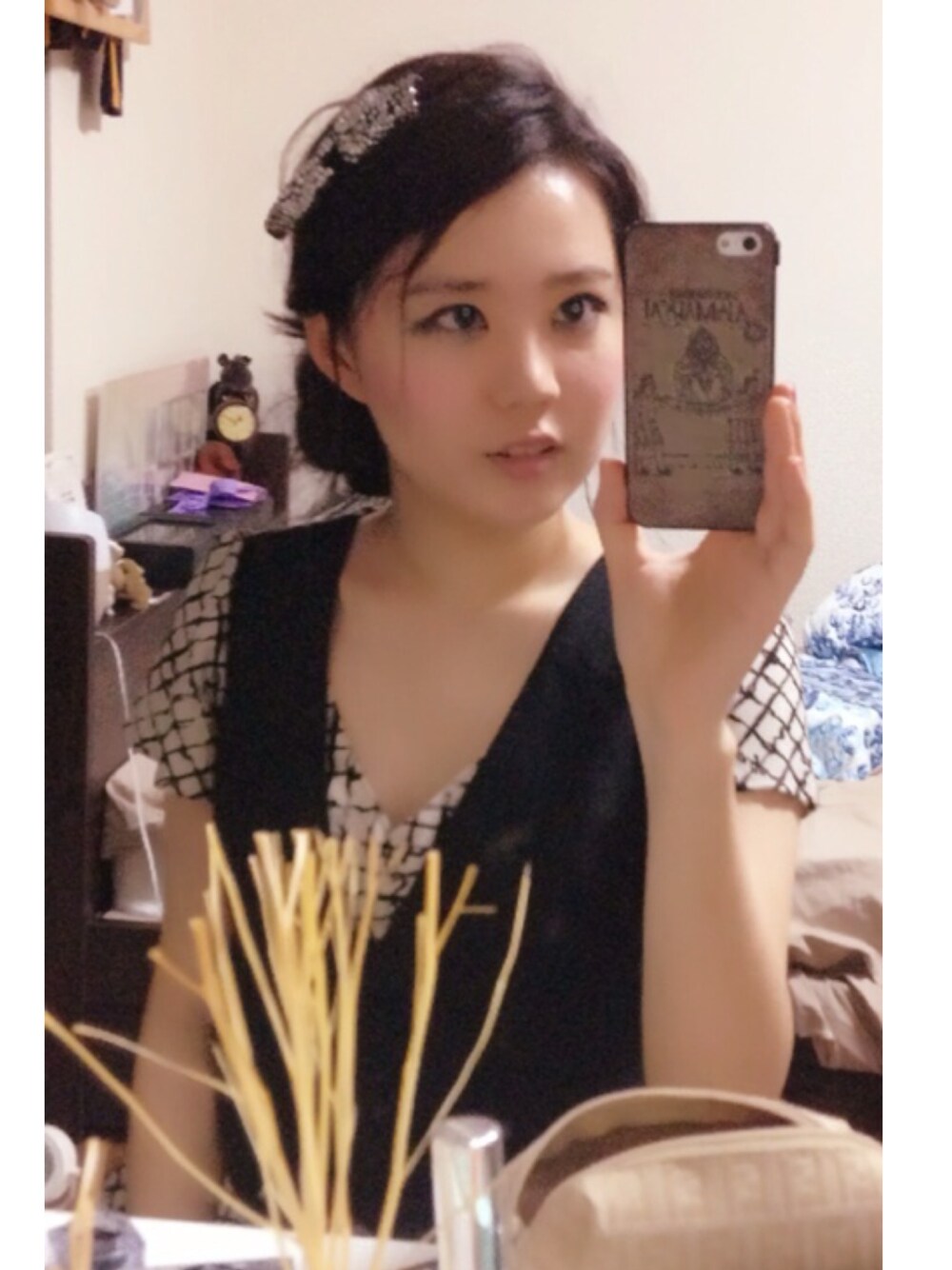 「SPIRALGIRLのアイテム（ワンピース、ブラック系）」を使った、まいさん（レディース・156cm）の秋コーディネートの1枚目の写真