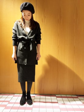 「ADAM ET ROPE'（アダムエロペ）のアイテム（ハンチング/ベレー帽）」を使った、misaさん（レディース・157cm）の秋コーディネート