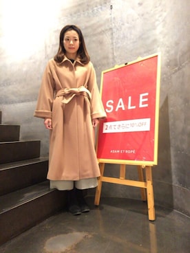 「ADAM ET ROPE'（アダムエロペ）のアイテム（ダッフルコート）」を使った、misaさん（レディース・157cm）の冬コーディネート