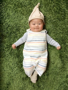 「gelato pique（ジェラートピケ）のアイテム（サロペット/オーバーオール）」を使った、little miiさん（レディース・150cm）の秋コーディネート