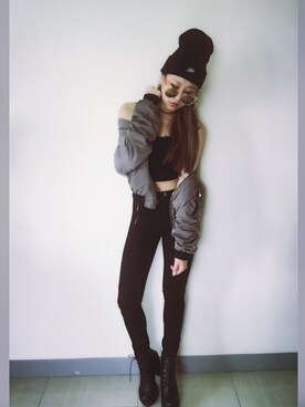 「LESS（レス）のアイテム（帽子）」を使った、安啾ᴀɴɴᴊᴏさん（レディース・160cm）の春コーディネート