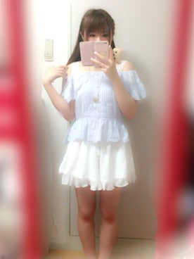 「LA BELLE ETUDE（ラベルエチュード）のアイテム（Tシャツ/カットソー）」を使った、さったんさん（レディース・163cm）の夏コーディネート