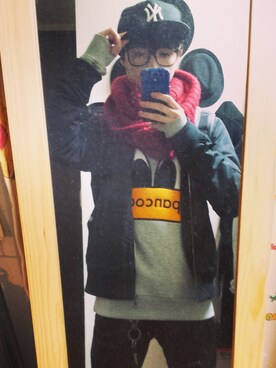 「WEGO（ウィゴー）のアイテム（ブルゾン）」を使った、ぽよくん。さん（メンズ・167cm）の冬コーディネート