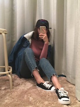 「アイテム（デニムジャケット）」を使った、SEIKAさん（レディース・165cm・10代）の秋コーディネート