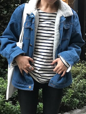 「アイテム（デニムジャケット）」を使った、SEIKAさん（レディース・165cm・10代）の秋コーディネート