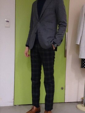 「eleventy（イレブンティ）のアイテム（テーラードジャケット）」を使った、シェルさん（メンズ・183cm）の冬コーディネート