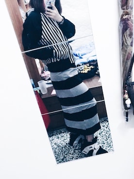 「5（ファイブ）のアイテム（ブルゾン）」を使った、杰安さん（レディース・156cm）の冬コーディネート