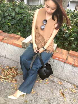 「House_Commune（ハウスコミューン）のアイテム」を使った、Sae Muraseさん（レディース・157cm）の春コーディネート