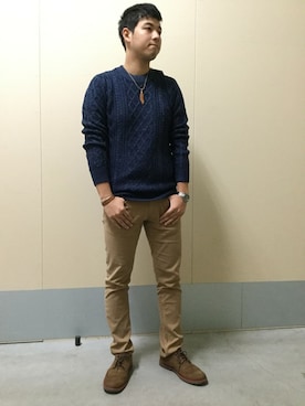 「HVC（エイチブイシー）のアイテム（トップス）」を使った、HVC相模原店さん（メンズ・177cm）の冬コーディネート